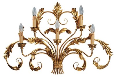 Casa Padrino lámpara de pared barroco de lujo oro con pátina 87 x 17 x A. 55 cm - Lámpara de pared de metal hecha a mano - Lámparas de pared barrocos