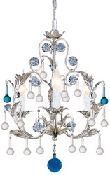 Luxus Barock Kronleuchter Silber Blau Luxury Baroque Chandelier Silver Blue