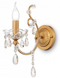 Casa Padrino lampada da parete barocco cristallo oro 12 x 27 x A. 36 cm - Magnifica lampada da parete in stile barocco - Mobili Barocchi