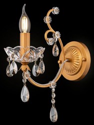 Casa Padrino lampada da parete barocco cristallo oro 12 x 27 x A. 36 cm - Magnifica lampada da parete in stile barocco - Mobili Barocchi
