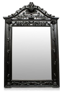 Casa Padrino luxury baroque standing mirror black - Handmade solid wood mirror in baroque style - Baroque Furniture - Noble & Magnificent