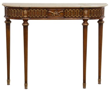 Casa Padrino luxury baroque console brown / gold / cream - Handmade solid wood console table with elegant decorations and marble top - Baroque Furniture