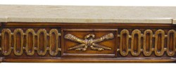 Casa Padrino console baroque de luxe marron / or / crème - Table console en bois massif fait main avec des décorations élégantes et un plateau en marbre - Mobilier Baroque