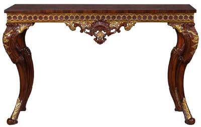 Casa Padrino luxury baroque console dark brown / gold - Handmade solid wood console table in baroque style - Noble & Magnificent