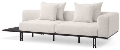 Casa Padrino canapé de luxe crème / bronze 233 x 104 x H. 60,5 cm - Canapé de salon moderne côté droit - Canapé d'Hôtel - Qualité de Luxe