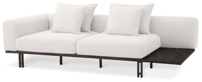 Casa Padrino canapé de luxe crème / bronze 233 x 104 x H. 60,5 cm - Canapé de salon moderne côté gauche - Canapé d'Hôtel - Qualité de Luxe