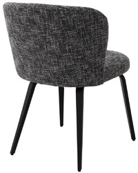 Casa Padrino sedia da pranzo di lusso nero / nero 57 x 69 x A. 81 cm - Sedia da cucina imbottita in design retrò - Mobili di lusso per sala da pranzo retrò