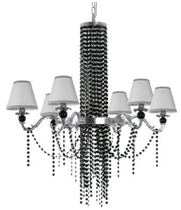 Casa Padrino araña de luces barroco de lujo plata / negro Ø 93 x A. 100 cm - Magnífica lámpara de araña con cristal de bohemia - Muebles Barrocos - Noble y Magnífica