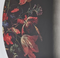 Casa Padrino espejo de pared de lujo multicolor Ø 100 cm - Espejo redondo con diseño de flores - Colección de Lujo