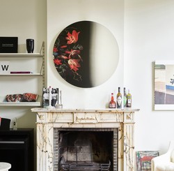 Casa Padrino espejo de pared de lujo multicolor Ø 100 cm - Espejo redondo con diseño de flores - Colección de Lujo
