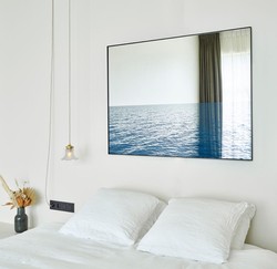 Casa Padrino luxury wall mirror sea blue / black 120 x 2 x H. 90 cm - Rectangular mirror with metal frame - Luxury Furniture