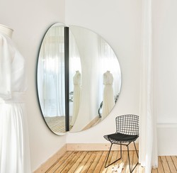 Casa Padrino specchio angolare di lusso nero 150 x 3,5 x A. 150 cm - Specchio da parete angolare - Specchio per Hotel - Specchio Boutique - Qualità di Lusso