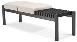 Casa Padrino panca di lusso crema / bronzo 140 x 44 x A. 45 cm - Panca imbottita in acciaio inossidabile - Mobili Soggiorno - Mobili Hotel - Collezione di Lusso