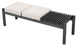 Casa Padrino panca di lusso crema / bronzo 140 x 44 x A. 45 cm - Panca imbottita in acciaio inossidabile - Mobili Soggiorno - Mobili Hotel - Collezione di Lusso