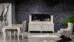 Casa Padrino sillón barroco de lujo gris claro / blanco / oro - Elegante sillón de salón con patrón - Muebles de salón en estilo barroco