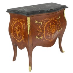 Casa Padrino Barock Kommode Braun Intarsien Mahagoni Schwarz Black Chest of Drawers Commode Furniture Interior Möbel Einrichtung