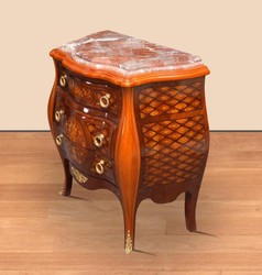 Commode baroque Casa Padrino marron / or 85 x 45 x H. 85 cm - commode en bois massif fait main avec 3 tiroirs et plateau en marbre - meuble baroque