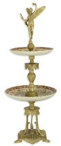 Casa Padrino étagère Art Nouveau multicolor / oro Ø 29,2 x A. 76 cm - Magnífico accesorios para Hoteles y Restaurantes
