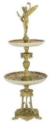 Jugendstil Bronze Porzellan Deko Etagere Mehrfarbig Gold Art Nouveau Bronze Porcelain Decoration Etagere Multicolored Gold 