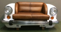 Luxus Designer Autosofa Gognac Weiß Silber Luxury Designer Car Sofa Gognac White Silver 