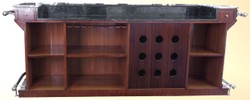 Casa Padrino coctelería de lujo con tapa de mármol marrón oscuro / negro / plata 279,4 x A. 223,5 cm - Barra de cócteles de madera maciza - Muebles de Bar - Muebles de Hotel y Restaurante