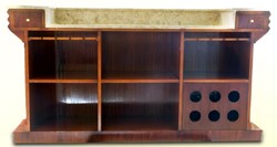 Casa Padrino luxury wine bar brown / dark brown / cream / gold 200.7 x H. 218.4 cm - Solid wood bar with lighting and marble top - bar furniture - Hotel & Restaurant Furniture