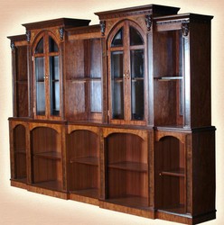 Casa Padrino barra de madera maciza de lujo con encimera de mármol marrón oscuro / marrón / crema 381 x A. 251,5 cm - Muebles de bar de madera maciza para hotel y restaurante de lujo