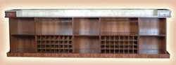 Casa Padrino barra de madera maciza de lujo con encimera de mármol marrón oscuro / marrón / crema 381 x A. 251,5 cm - Muebles de bar de madera maciza para hotel y restaurante de lujo