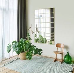 Casa Padrino miroir mural de luxe or 100 x 2,5 x H. 158 cm - Miroir rectangulaire avec motif - Mobilier de Luxe