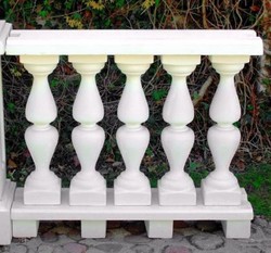 Casa Padrino balaustra Art Nouveau bianco 100 x 25 x A. 84 cm - Ringhiere in pietra solida realizzate con il miglior cemento - Balaustre per Giardino e Terrazza
