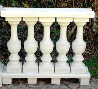 Casa Padrino balustrade Art Nouveau blanc 100 x 25 x H. 85 cm - Balustrade en pierre solide en béton le plus fin - Balustrades de Jardin et Terrasse