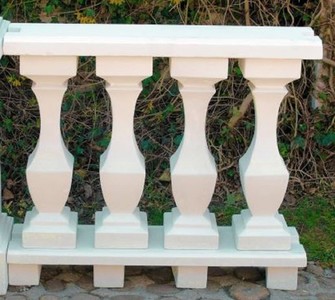 Casa Padrino balustrade Art Nouveau blanc 100 x 25 x H. 86 cm - Balustrade en pierre solide en béton le plus fin - Magnifique décoration jardin & terrasse