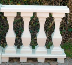 Casa Padrino Art Nouveau balustrade white 100 x 25 x H. 86 cm - Solid stone railings made of the finest concrete - Magnificent garden & terrace decoration