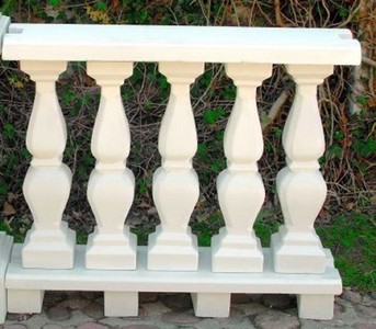 Casa Padrino balustrade Art Nouveau blanc 100 x 25 x H. 84 cm - Balustrade en pierre solide en béton le plus fin - Magnifique décoration jardin & terrasse