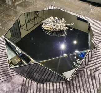 Casa Padrino table basse de luxe 90 x 90 x H. 45 cm - Table de salon en miroir - Meubles de salon de luxe en miroir