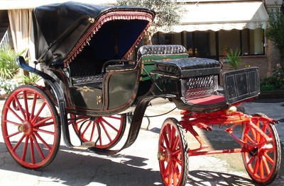 Casa Padrino baroque horse drawn carriage black / red / green / gold - Magnificent carriage in baroque style - Noble & Magnificent