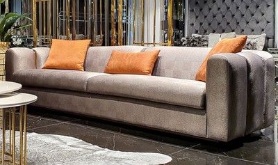 Casa Padrino canapé de luxe plata / oro 240 x 95 x H. 85 cm - Sofá de Salón - Sofá de Hotel - Muebles de Lujo