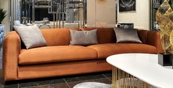 Luxus Designer Wohnzimmer Hotel Sofa Orange Gold Luxury Designer Living Room Hotel Sofa Orange Gold