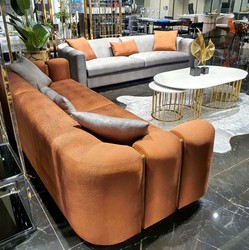 Luxus Designer Wohnzimmer Hotel Sofa Orange Gold Luxury Designer Living Room Hotel Sofa Orange Gold