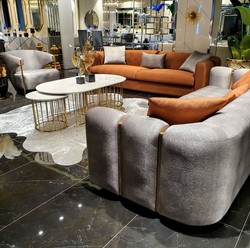 Luxus Designer Wohnzimmer Hotel Sofa Orange Gold Luxury Designer Living Room Hotel Sofa Orange Gold