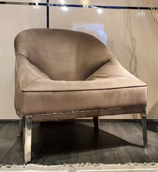 Luxus Designer Wohnzimmer Hotel Sessel Braun Silber Luxury Designer Living Room Hotel Armchair Brown Silver