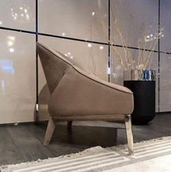 Luxus Designer Wohnzimmer Hotel Sessel Braun Silber Luxury Designer Living Room Hotel Armchair Brown Silver