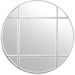 Casa Padrino miroir de luxe argent Ø 110 cm - Miroir mural rond - Miroir de salon - Miroir de garde-robe - Qualité de Luxe