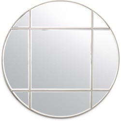 Casa Padrino miroir de luxe argent Ø 110 cm - Miroir mural rond - Miroir de salon - Miroir de garde-robe - Qualité de Luxe