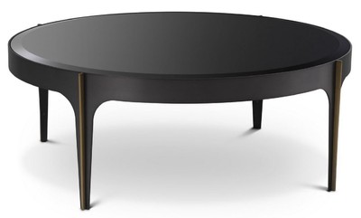 Runder Luxus Couchtisch Wohnzimmertisch mit Glasplatte Round Luxury Stainless Steel Coffee Table Living Room Table with Glass Top