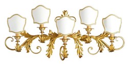 Casa Padrino luxury baroque wall lamp gold / white 86 x 20 x H. 38 cm - Handmade metal wall lamp with lampshades - Baroque wall lights