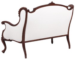 Casa Padrino canapé baroque de luxe blanc / marron foncé - Magnifique canapé de style baroque de salon - Meuble de salon baroque - Noble & Magnifique
