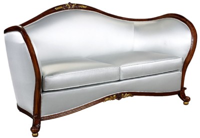 Casa Padrino luxury baroque sofa silver / dark brown / gold - Magnificent living room baroque style sofa - Baroque living room furniture - Noble & Magnificent