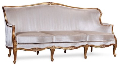 Casa Padrino luxury baroque sofa silver / antique gold - Magnificent living room baroque style sofa - Baroque living room furniture - Noble & Magnificent