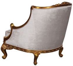Casa Padrino sillón barroco de lujo plata / oro - Magnífico sillón de salón en estilo barroco - Muebles de salón barrocos - Noble y Magnífico